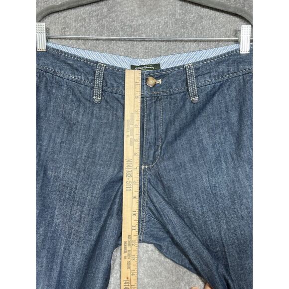 Eddie Bauer Trouser Capri Jeans Womens Size 14 Blue Denim Cotton Pockets - Picture 6 of 8